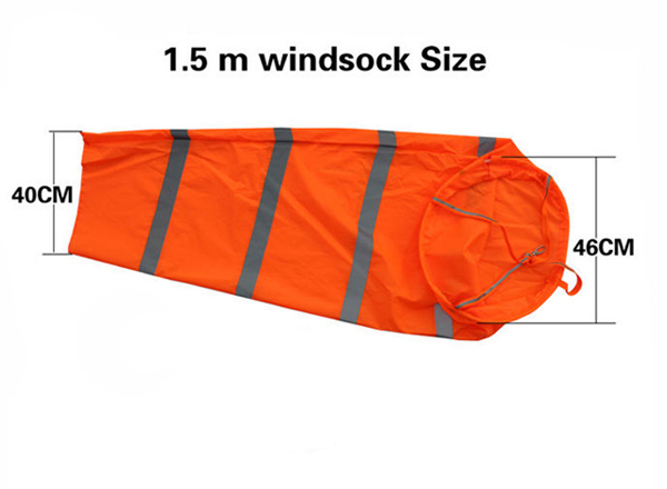 Additional Image #2 of Aviation Wind Sock Orange 46 x 150cm [CLICK TO VIEW]