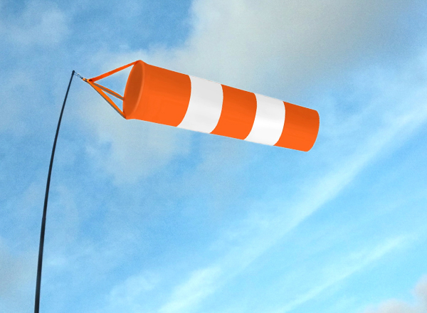 Additional Image of Aviation Wind Sock Orange/White 20 x 80cm [CLICK TO VIEW]