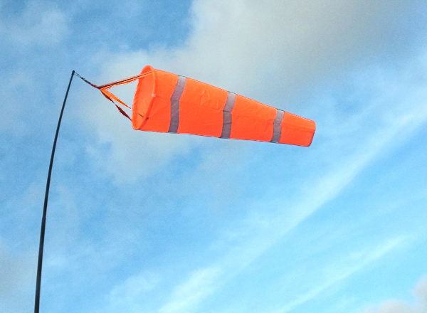 Additional Image of Aviation Wind Sock Orange 34 x 100cm [CLICK TO VIEW]
